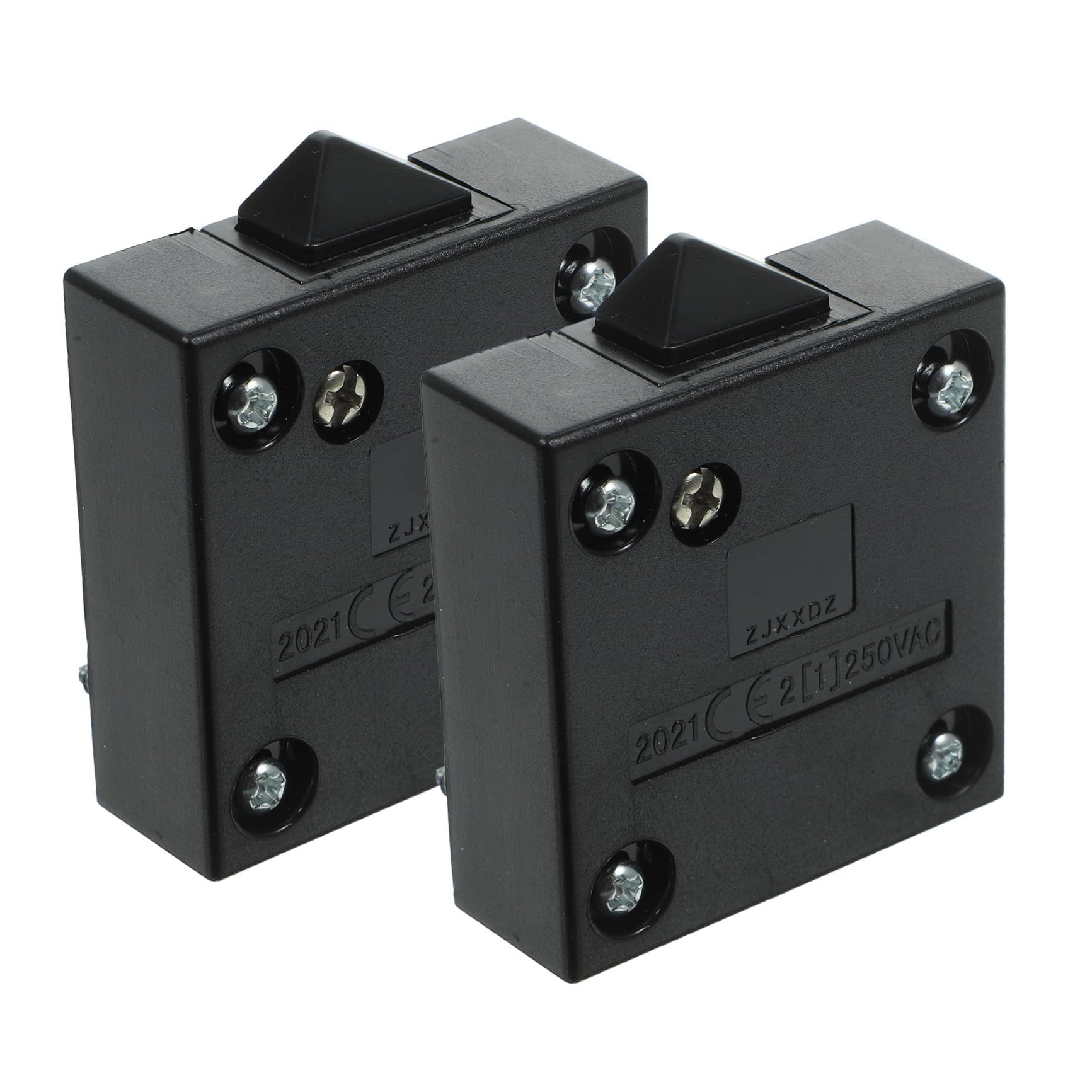 Cabilock 2pcs Automatic Cabinet Light Switch 2a 12v-250v for Closet Wardrobe 4 Screws Black