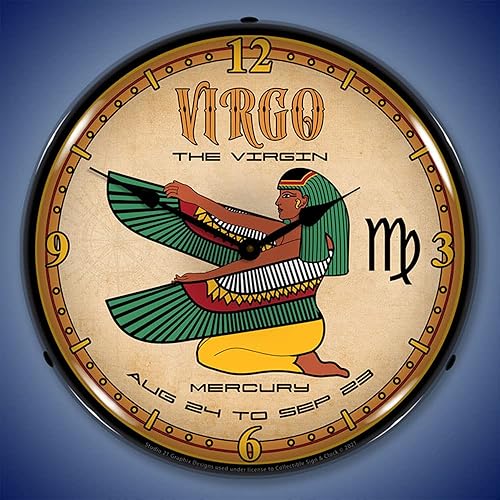Miniatura 2 de Reloj de pared LED Virgo, Retro/Vintage, iluminado de 14 pulgadas