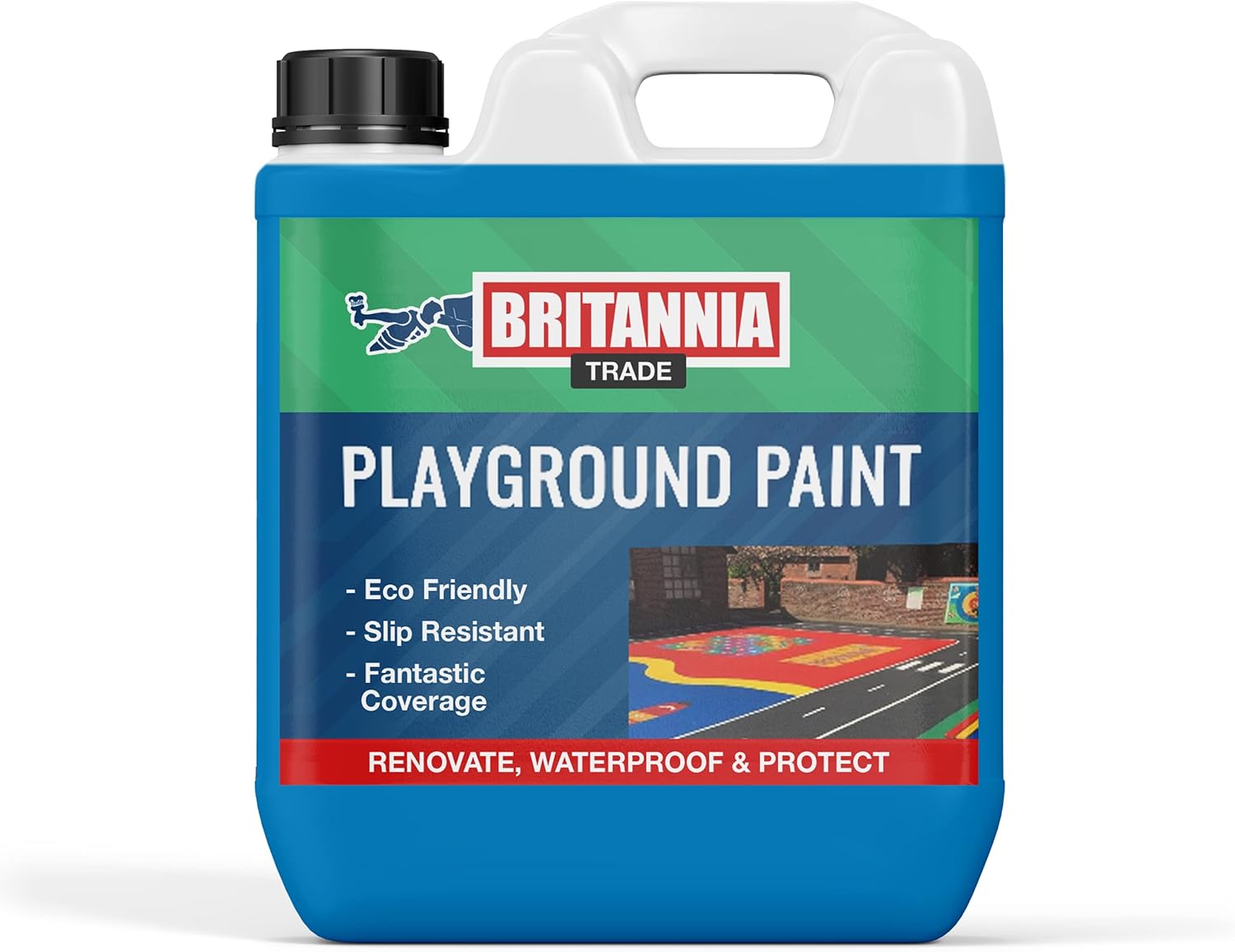 Britannia Playground Paint Blue 5 Litre Ideal For Tarmac & Concrete For Schools, Nursery