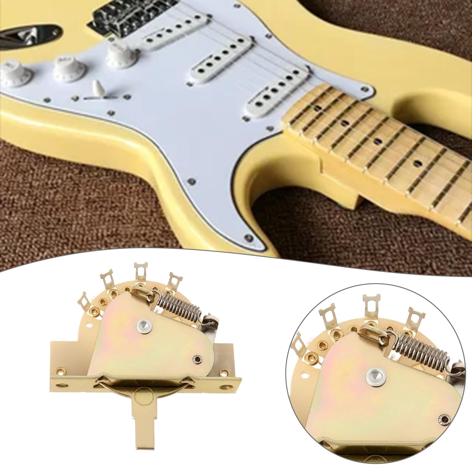 EMSea 1Pc CRL 5-Way Blade Switch with Caps Screws Compatible with Stratocasters for Guitar With Three Pickup Setup - Image 3