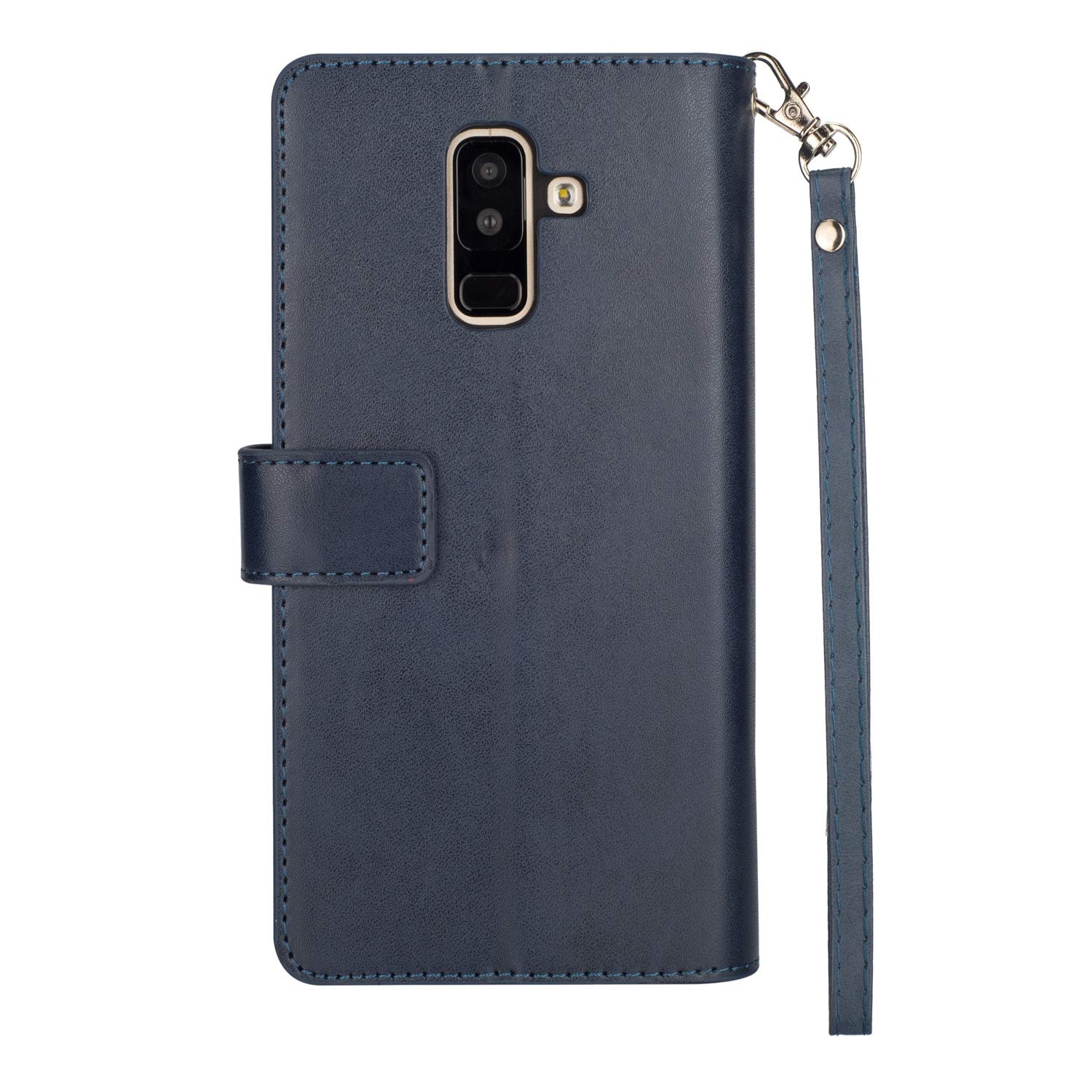 Uposao Custodia Galaxy A6 Plus 2018, Fiore Modello PU Pelle con Sottile Morbido Silicone TPU Interno Case Flip Cover Shell Copertura per Galaxy A6 Plus 2018-(Oro rosa