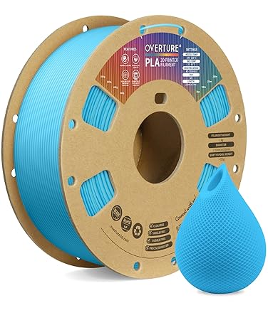 OVERTURE Basic PLA 3D Printer Filament Light Blue 1.75
