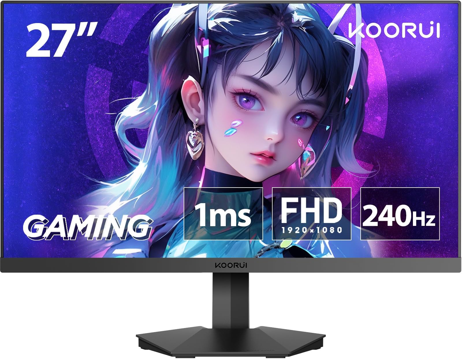 Amazon.co.jp KOORUI GN02 Gaming Monitor, 27inch Monitor, Full HD VA