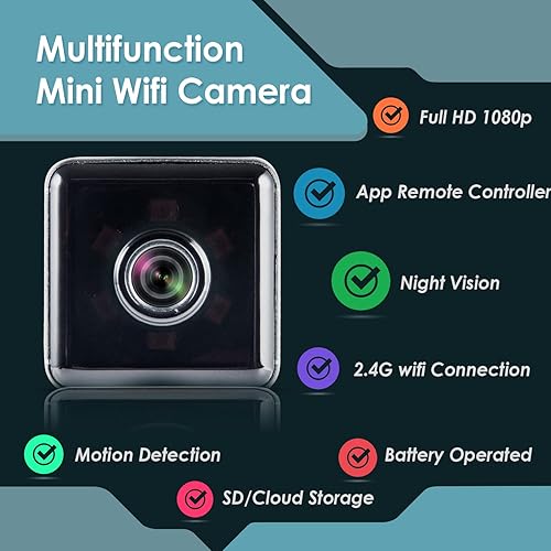 Miniatura 2 de Cámara de seguridad para el hogar, 1080p 2.4Ghz WiFi Cámara de vigilancia interior con visión nocturna, detección de movimiento y aplicación de