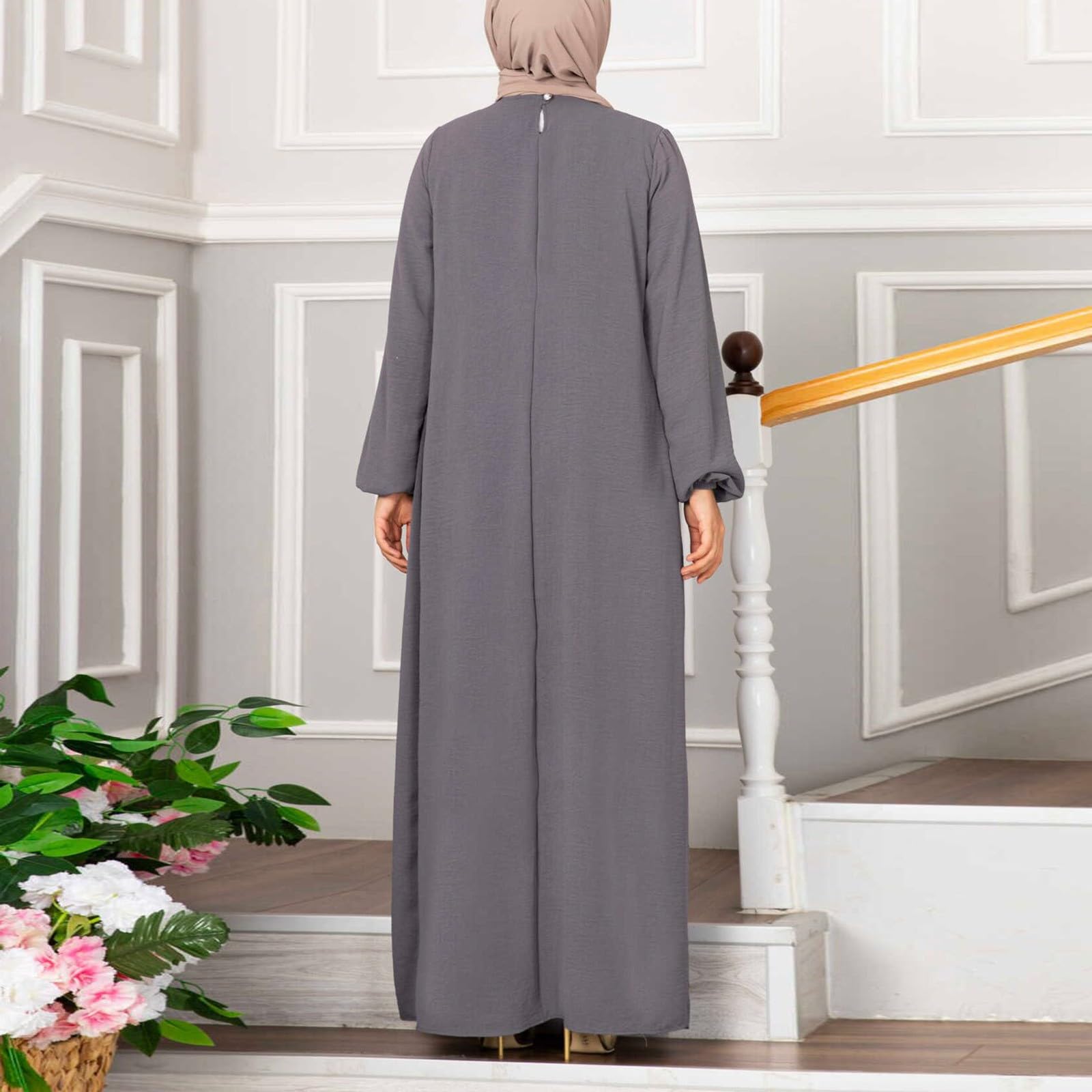 Générique Robe de Priere Femme Musulmane Plissé Turquie Robe Bal Soirée Robes de Prière Coupe Élégante Tenue Cérémonie Modeste Confortable Robes