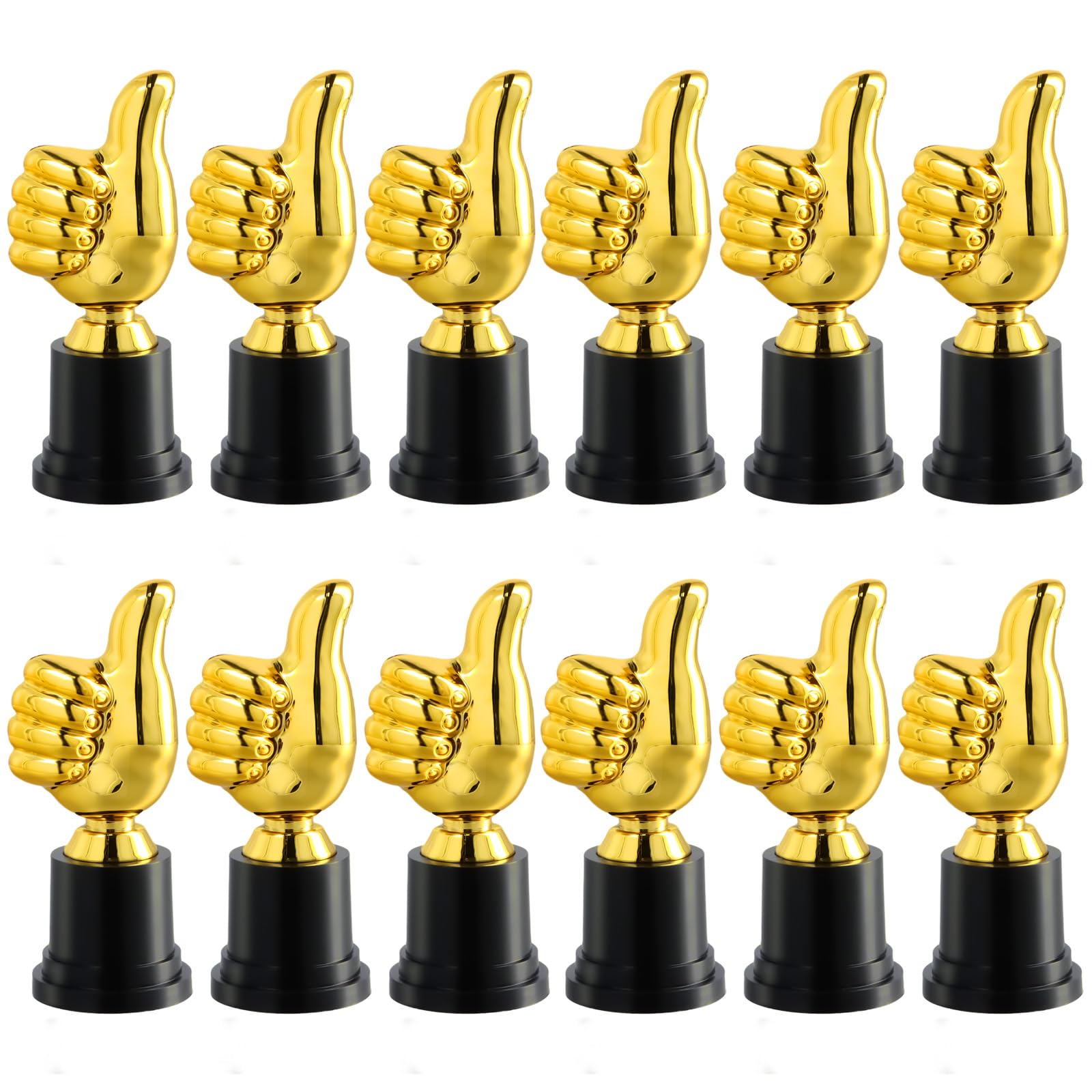 12 Trofeos para niños, 15.2 cm/13cm Mini Trofeos Oro Plástico para Niños Deportes, Fútbol, Celebraciones, Fiestas, Premios Escolares