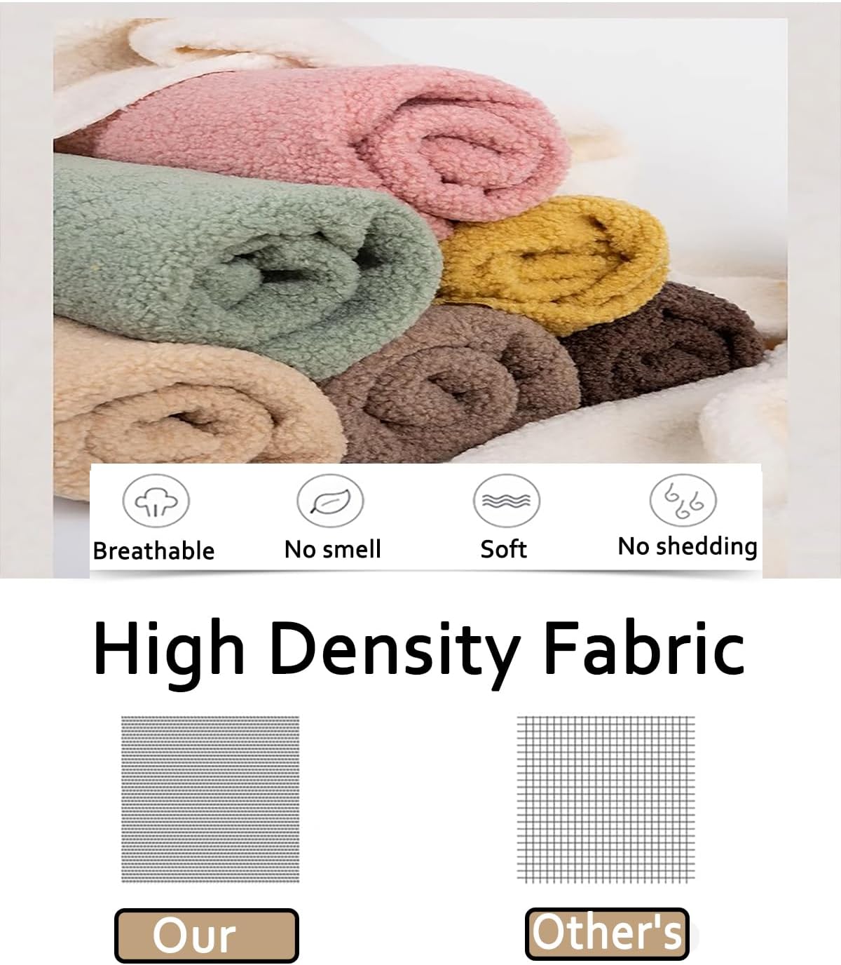 Sherpa Fleece Fabric Plush Faux Fur Fabric Lambskin Thermal Lined Material for DIY Sewing Handmade Winter Wear Costumes 63x19in(Yellow)