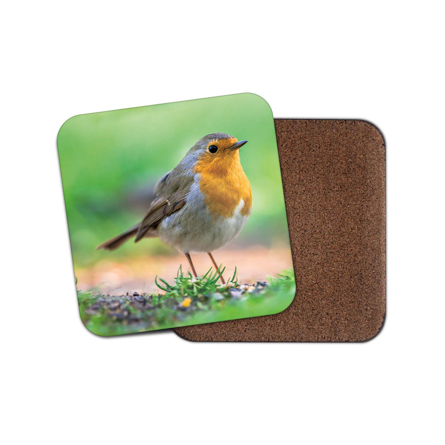 Destinationvinyl Multicolor 1 X Beautiful Red Robin Coaster - Pretty Bird Christmas Animals Fun #15509