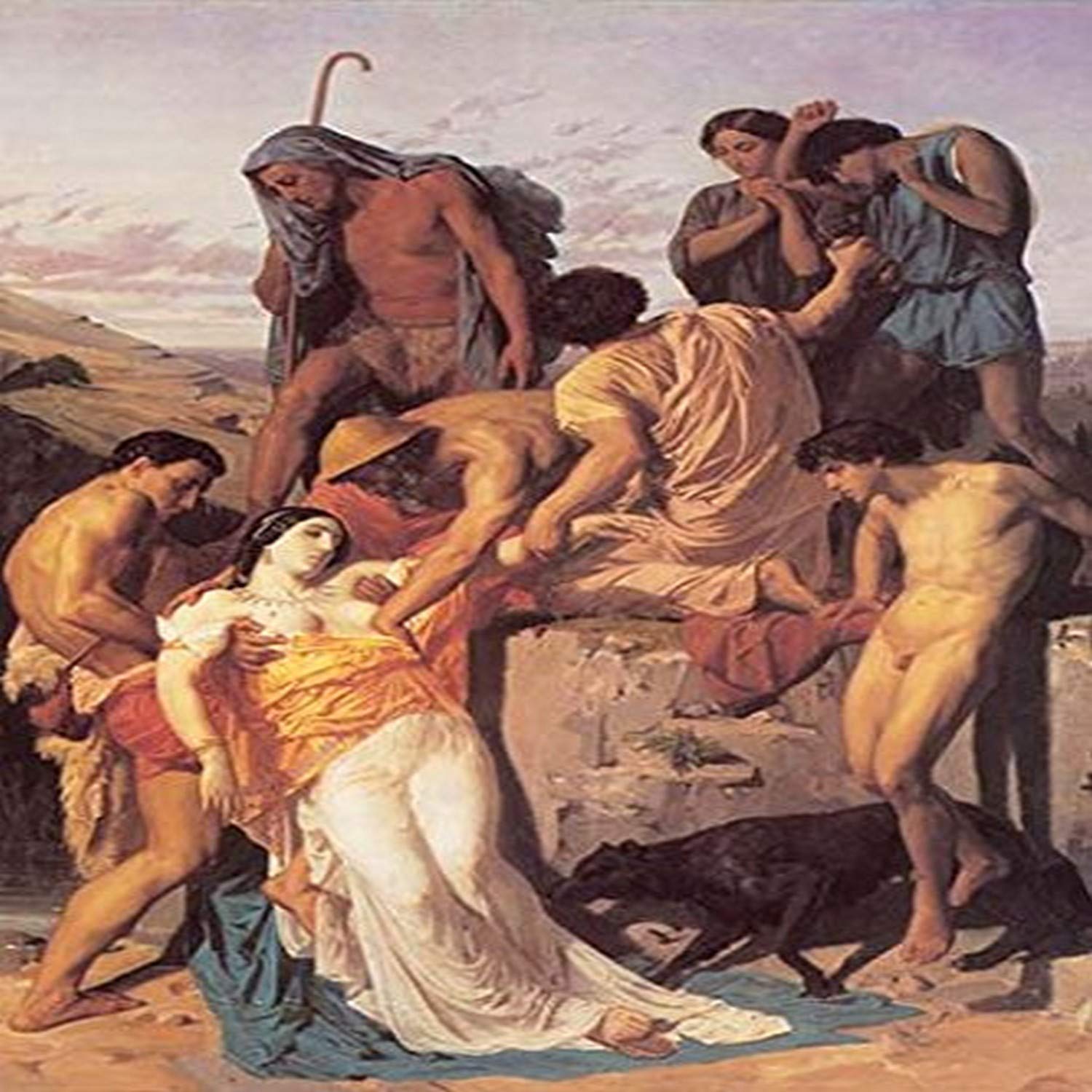 Buyenlarge Zenobia Found by Shepherds on The Banks of The Araxes - Gallery Wrapped 24"X36" canvas Print., 24" X 36""