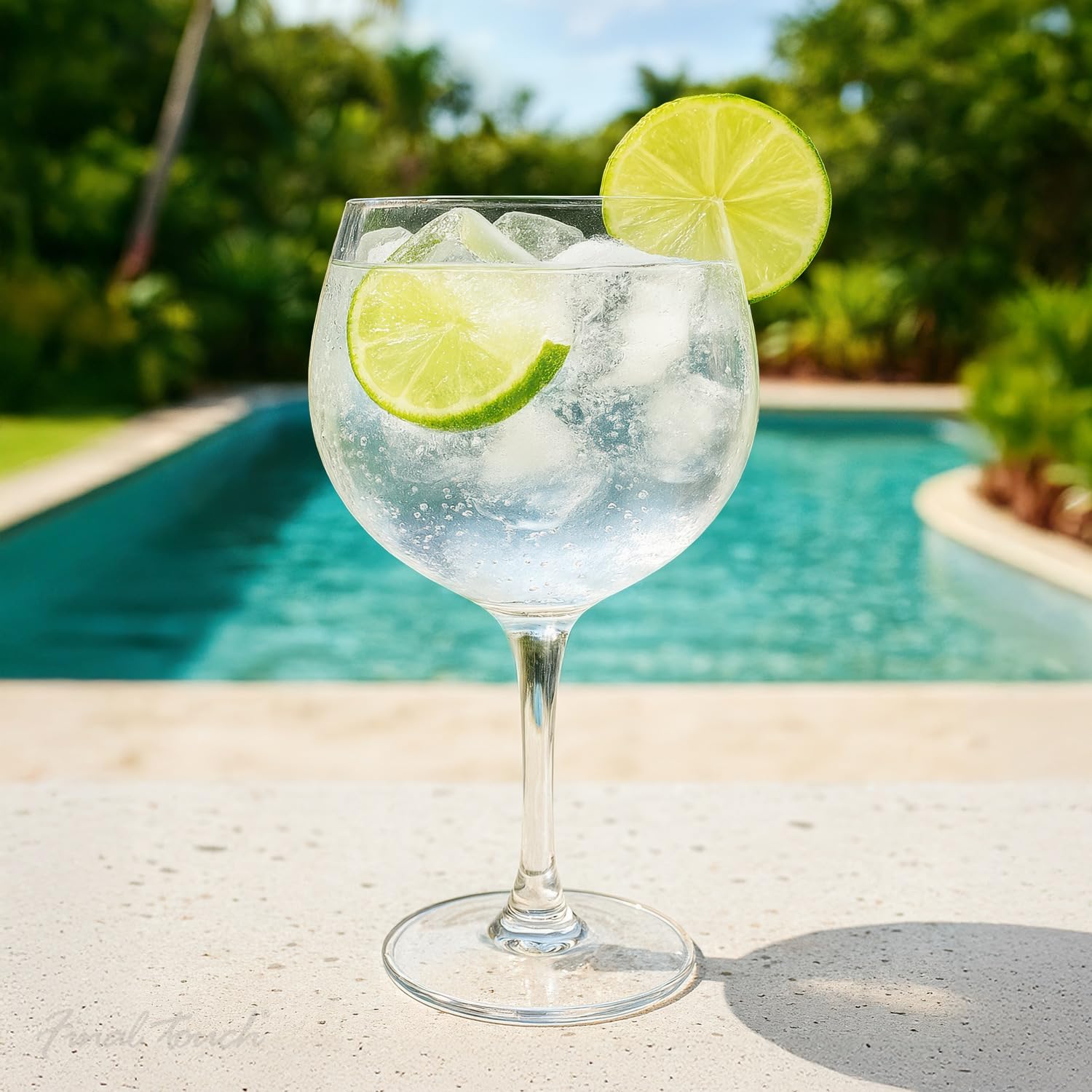 Final Touch Copa De Balon Gin & Tonic - Vaso de cóctel (800 ml, 27 flores)