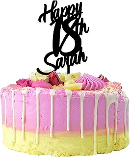 Happy Birthday Cake Topper PERSONALISED Cake Decoration Topper - Personalise with ANY NAME and with ANY AGE - Food Safe Cake Decoration - Made from Strong Acrylic - Different Colours