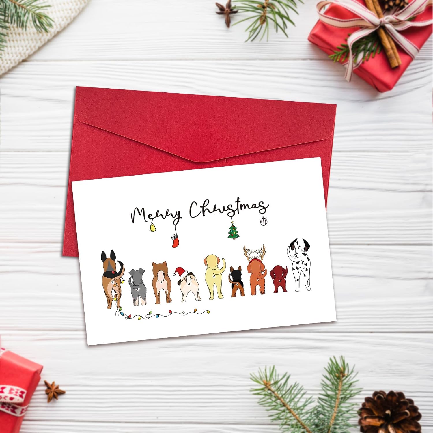dog butt Christmas cards