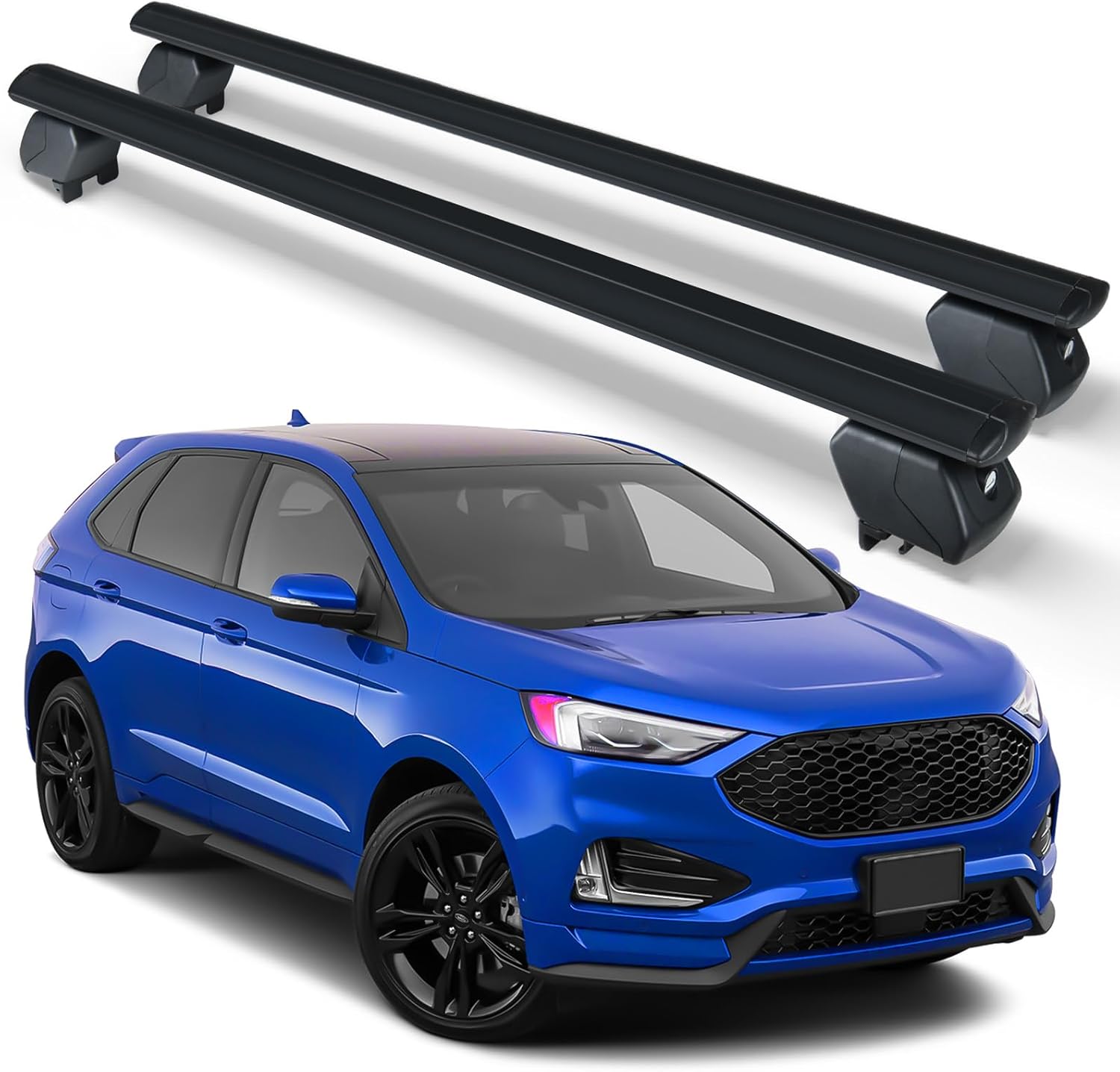 300 lbs ağır portbagaj çapraz çubukları ile uyumlu 2015-2025 ford kenarı ile yan raylar, ayarlanabilir ve kilitlenebilir çatı üst bagaj traversleri kargo taşıyıcı arabalar SUV