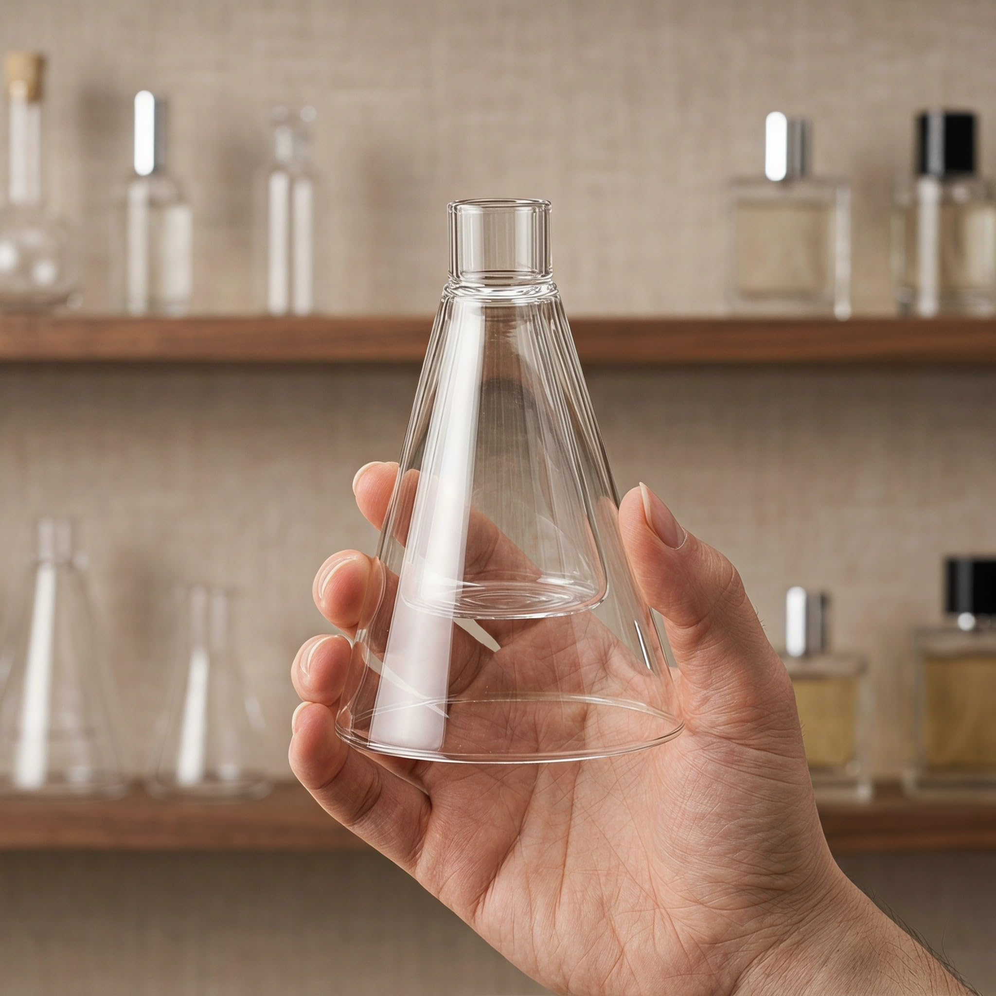 HOMSFOU Bottiglia in Vetro Doppio per Oli Essenziali Diffusore Aromi Stabile per Profumi caffè e tè Campionatore Fragranze per Spa e Casa Trasparente