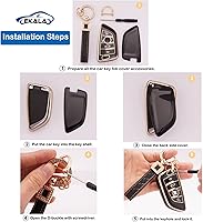 Vista 4 de Funda para llavero de TPU, protector de llavero con llavero brillante, Negro, Negro