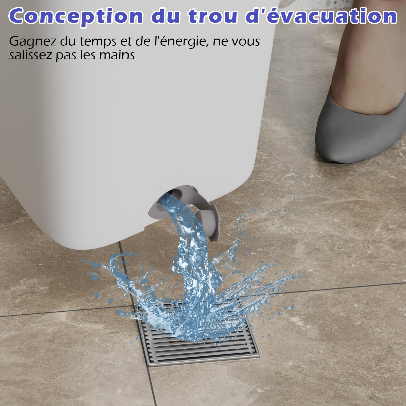 Mopa giratoria 360° con cubo, 2 en 1, cubo escurridor, microfibra, fregona plana, con 5 mopas reutilizables, mango de acero inoxidable, para limpiar todo, blanco
