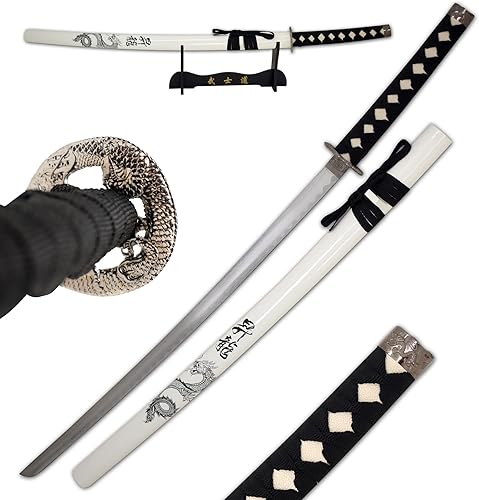 Vista 12 de Snake Eye Tactical Espada samurái katana de dos tonos con soporte de espada gratis BLD