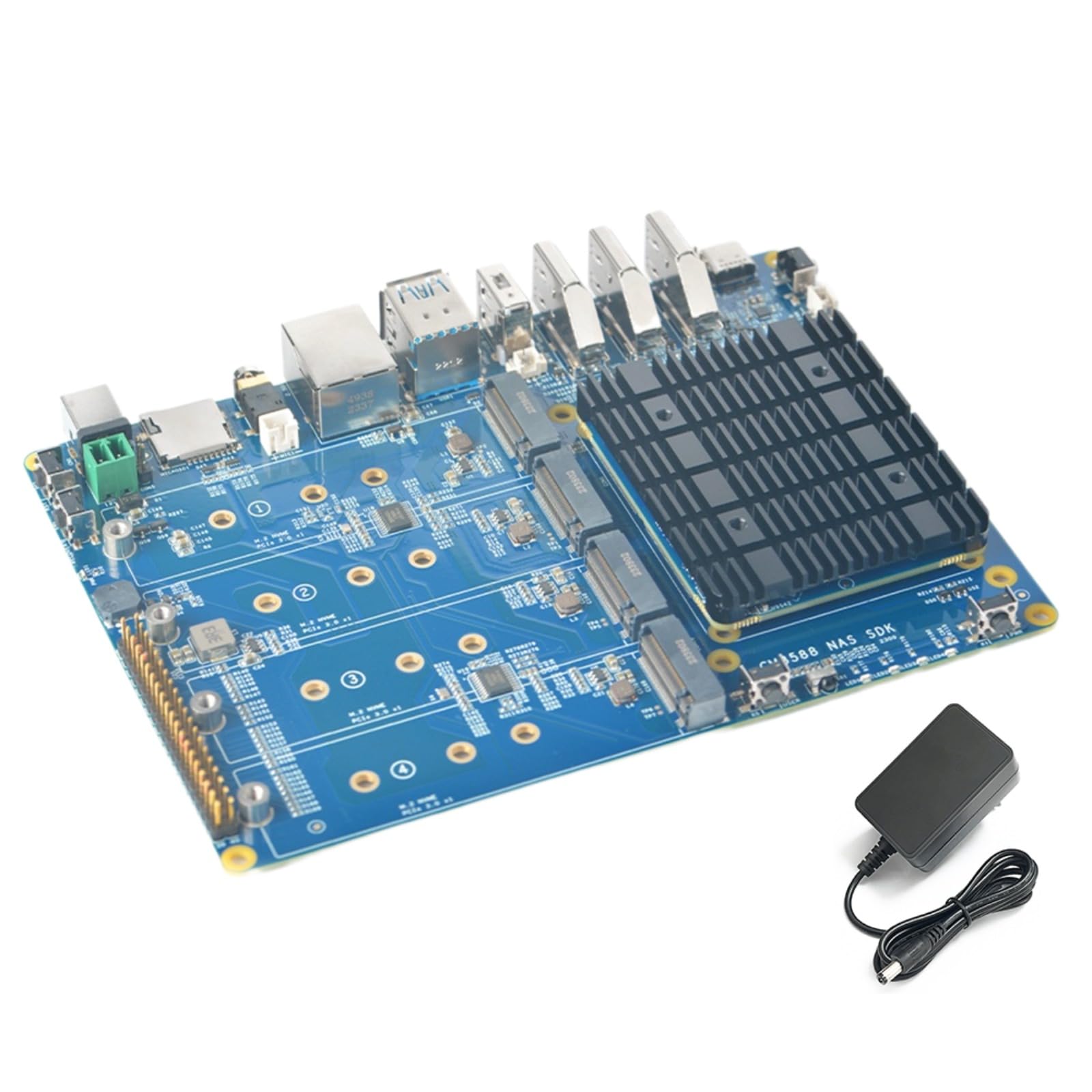 youyeetoo CM3588 Plus Mini NAS Plattform, 8K Video, RK3588,OpenMediaVault fit,16/32GB RAM, 4 x M.2 PCIe3.0 Sockel, NAS Lösungen, Home Server,Lokaler Cloud Speicher，Micro Computer (16G+64G,NAS-Kit)