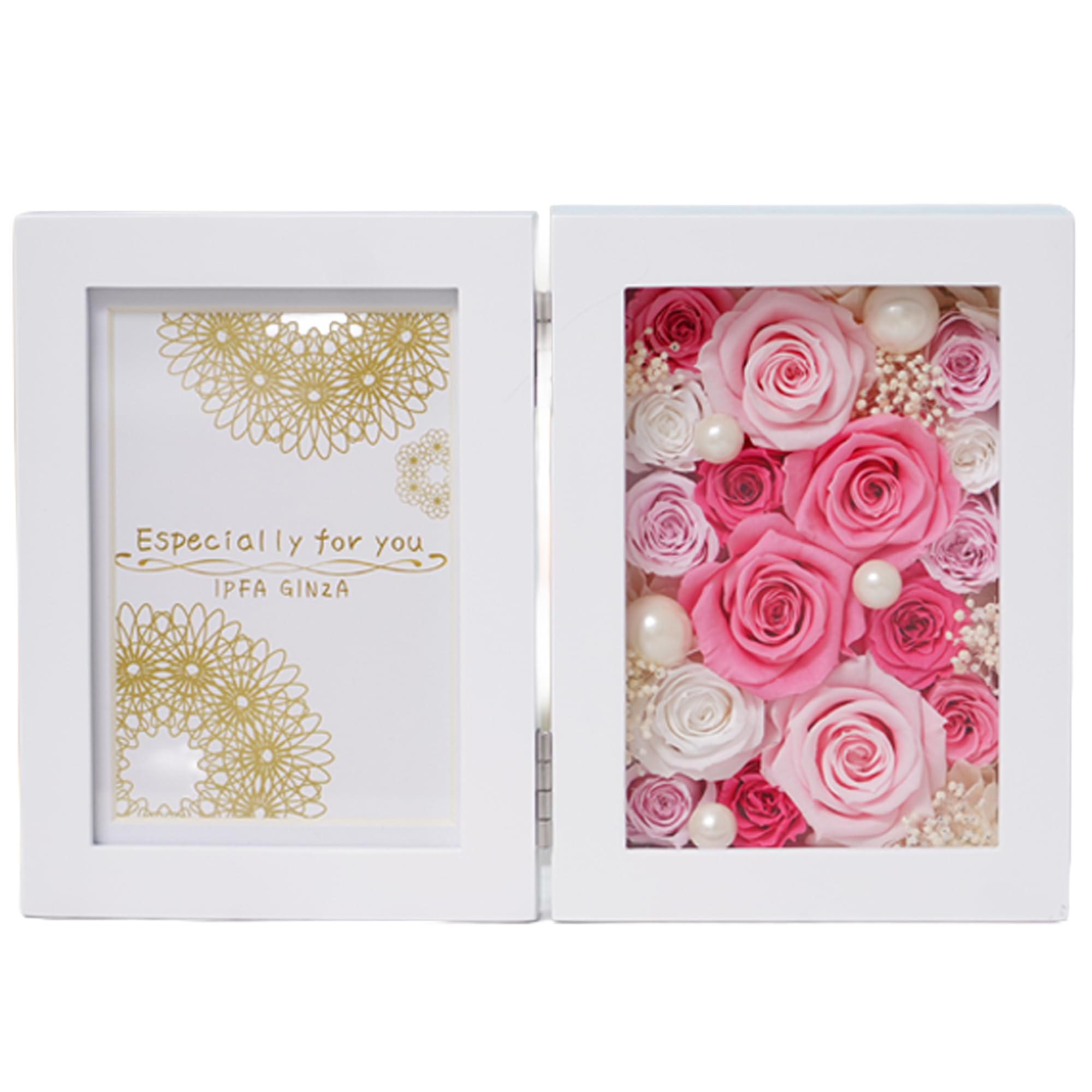 Amazon.co.jp: IPFA プリザーブドフラワー 写真立て (縦/ピンク