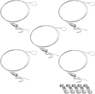 East Leaf ピクチャーレール ワイヤー フック 絵画 壁掛け 金具 (1.0m 5個セット)