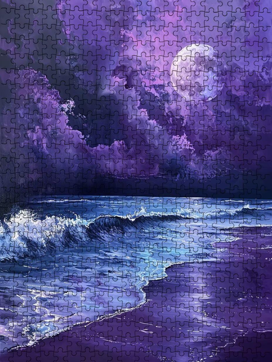 Purple Moon Puzzle 4000 sztuk, puzzle dla dorosłych 4000, The Impossible Challenge, klasyczne edukacyjne, drewniane puzzle, do dekoracji ścian domu, prezent FNKL1-1196