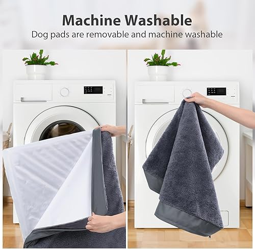 Miniatura 6 de MIHIKK Camas ortopédicas impermeables para perros de gran tamaño para jaula con funda extraíble lavable, alfombrilla de espuma para mascotas con