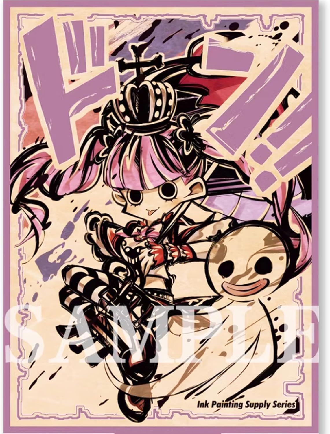 60ct 67x92mm Ink Holographic Flashing Top Loading Trading Card Sleeves Deck Protector for MTG/TCG/PTCG Art Anime Printing Card Sleeves Protectors (Trafalgar·Law)