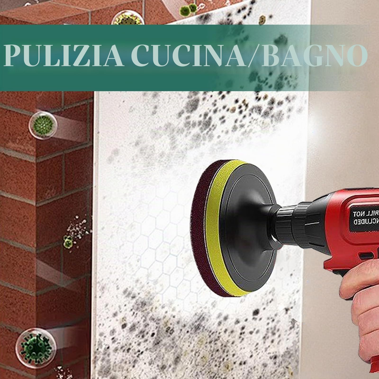 8 pezzi in tessuto non tessuto abrasivo, 2 spugne abrasive da 125 mm, spugna lucidante per levigatrice orbitale
