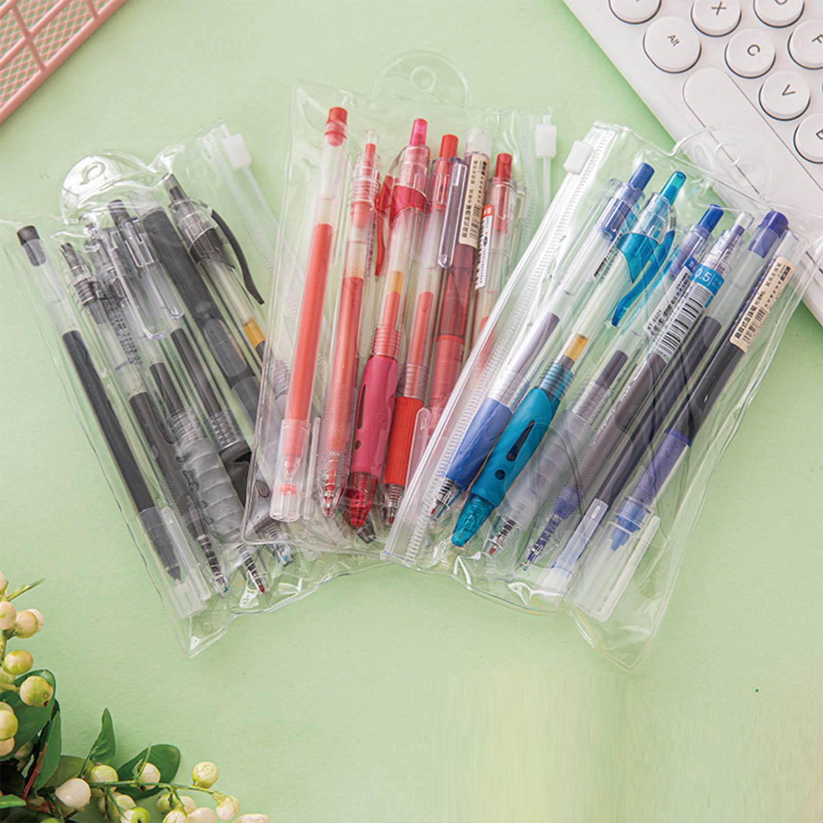 MOZXIRZ Gelschreiber mit roter Tinte, 0,5 mm, glattes Schreiben, für Mädchen, Jungen, Damen, Herren, Büro, Schulbedarf, Rot, 6 Stück