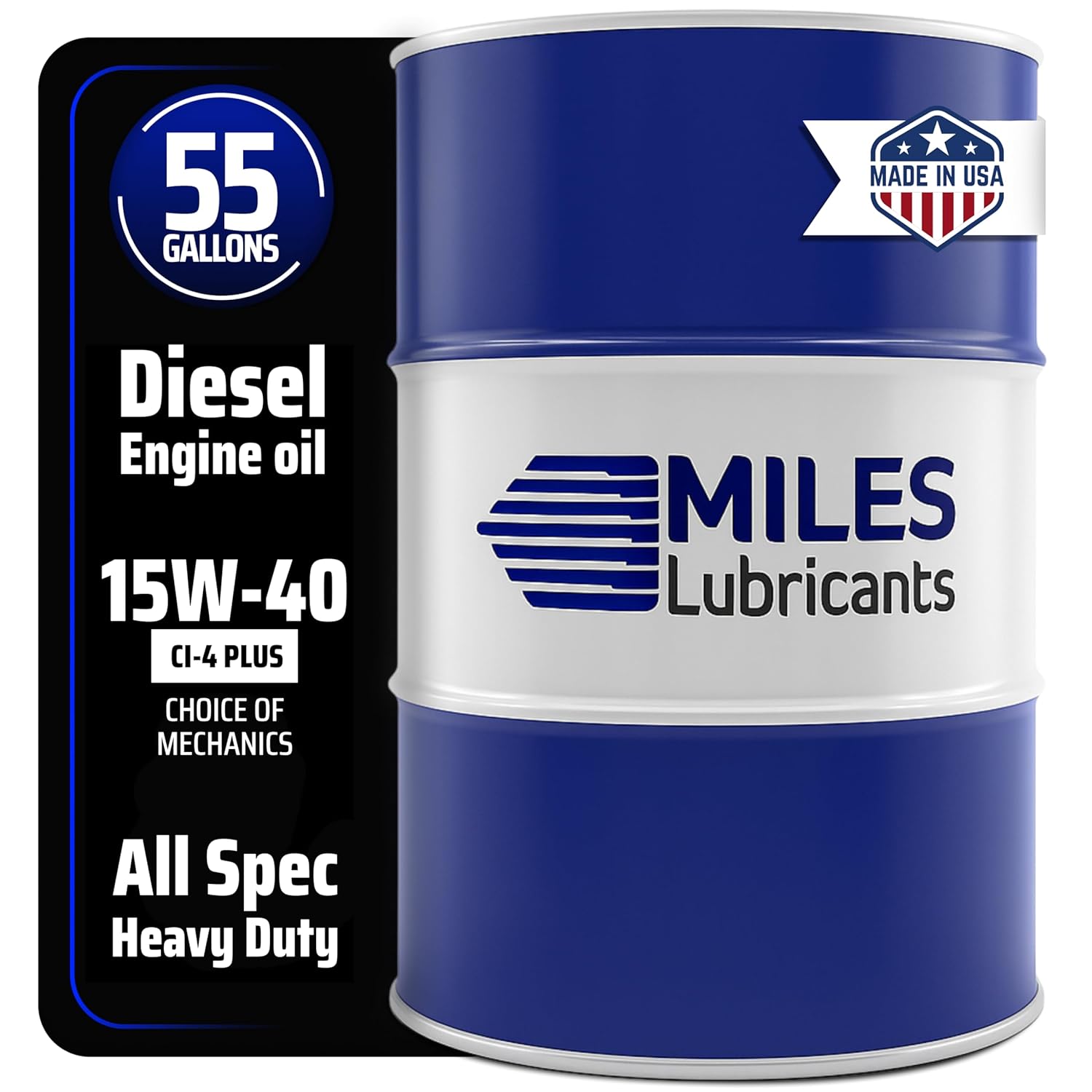 ALL SPEC 15W40 CK-4 Heavy Duty Diesel Motor Oil 55 Gallon Drum - API CK-4 Certified for Diesel Engine Oil High Performance