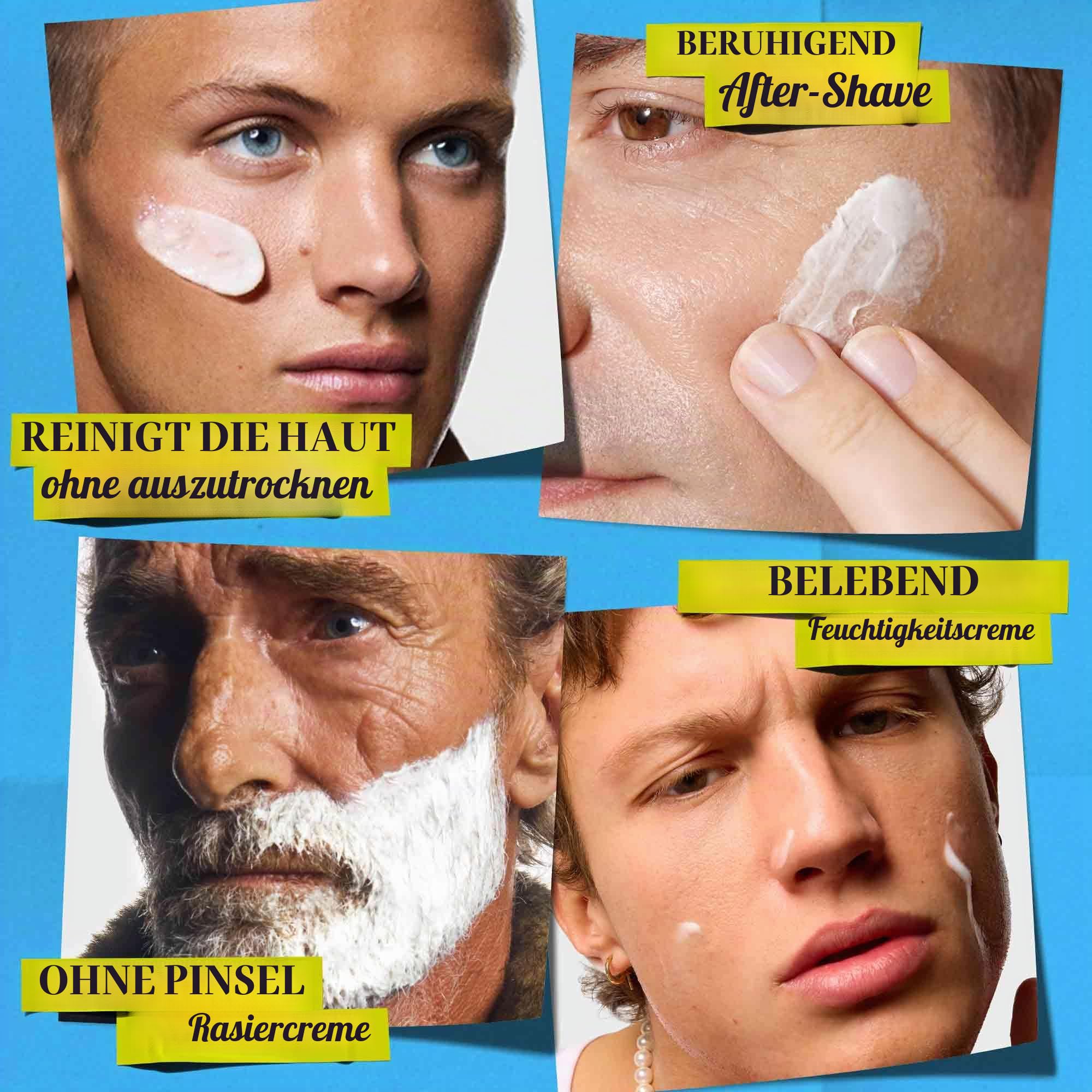 Kiehl's Men’s Grooming Travel Set, Reiseset und Geschenk für Männer, 4-Schritte Pflegeroutine für Reinigung, Rasur & Feuchtigkeit, inkl. Cleanser, Rasiercreme, After-Shave & Gesichtscreme, je 75 ml