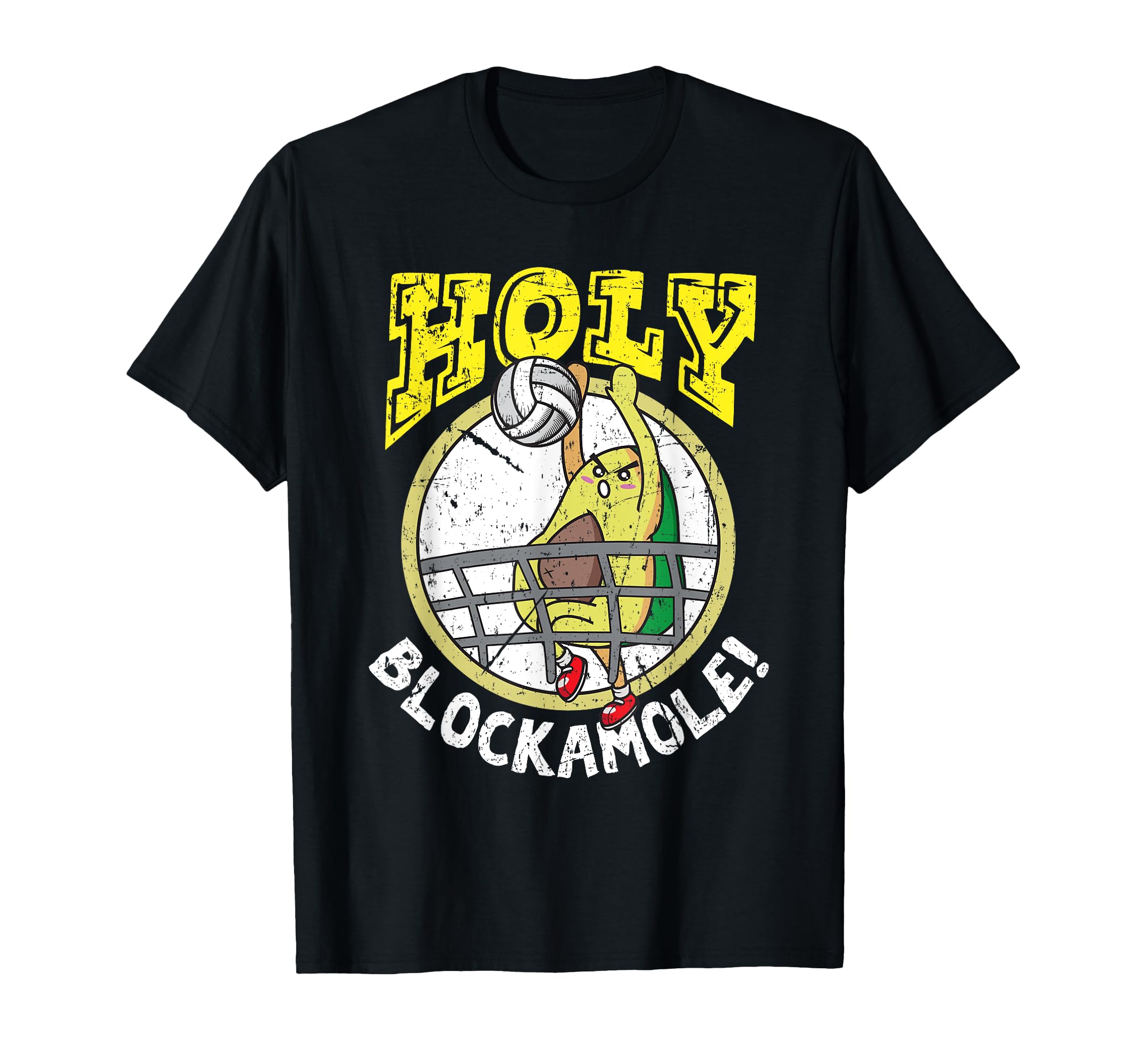 Holy Blockamole Funny Volleyball Block Avocado Design T-Shirt