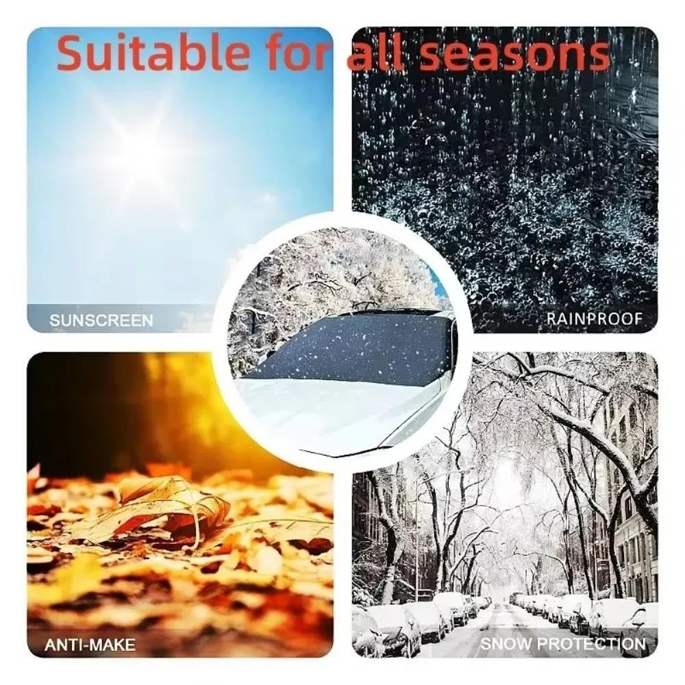 Generico 210 * 120 Cm Magnetico Auto Scudo Neve Addensare Protezione Parabrezza Mezza Copertura Impermeabile Prevenzione Finestrino Anteriore Gelo Copri Parabrezza Auto Inverno