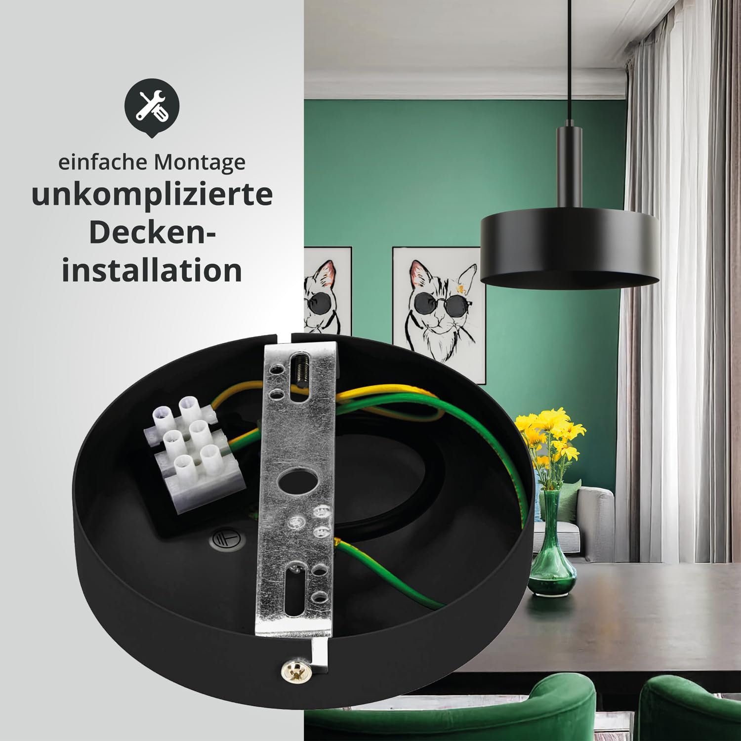 LED Universum - Pendelleuchte Victoria Ø 30cm Metall rund für LED E27 Leuchtmittel max 40W (exklusive) höhenverstellbar bis 150cm Esstisch Wohnzimmer Hängelampe Deckenlampe schwarz 2er Set