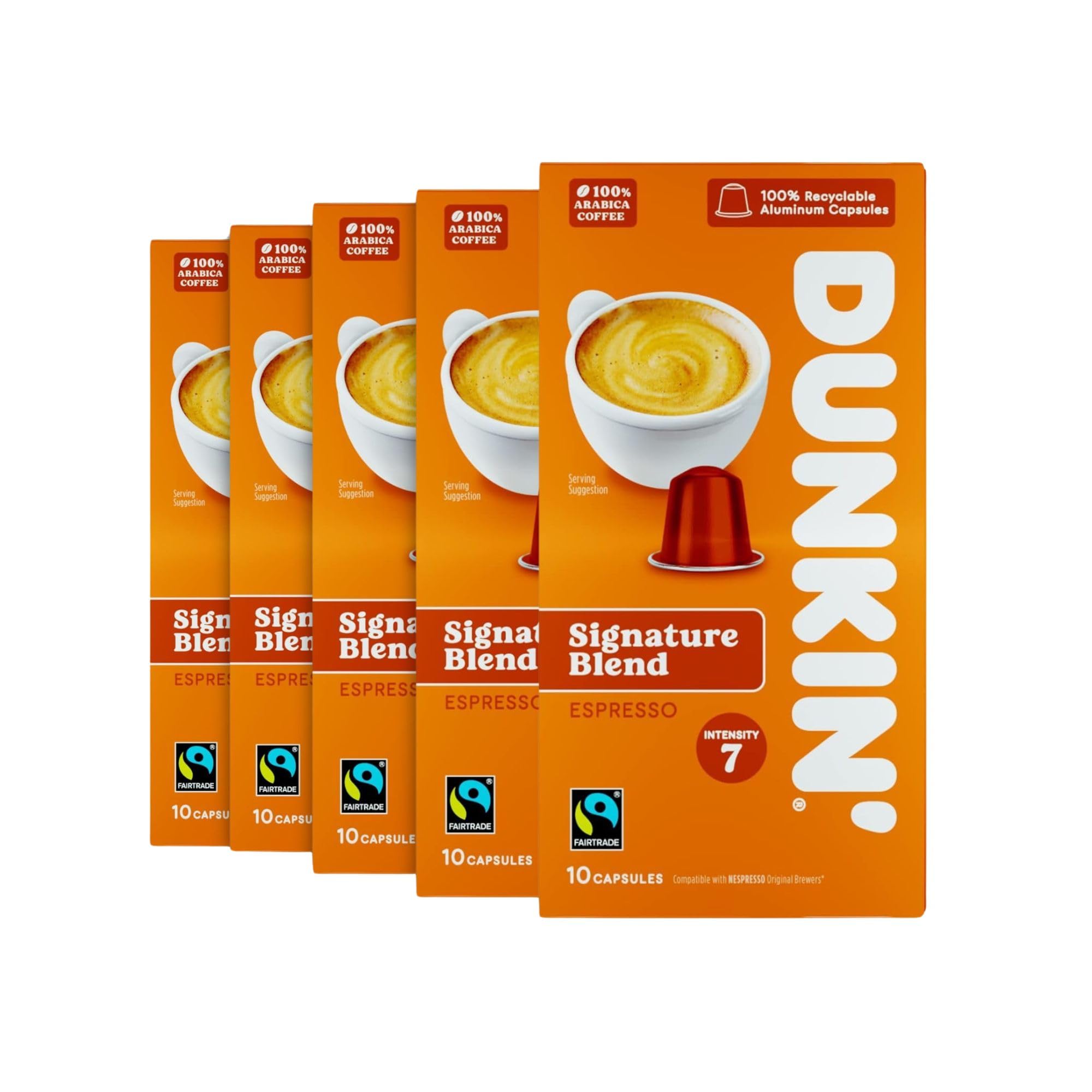 Dunkin’ - Signature Blend Espresso Coffee Pods - 10 Servings x 5 Packs