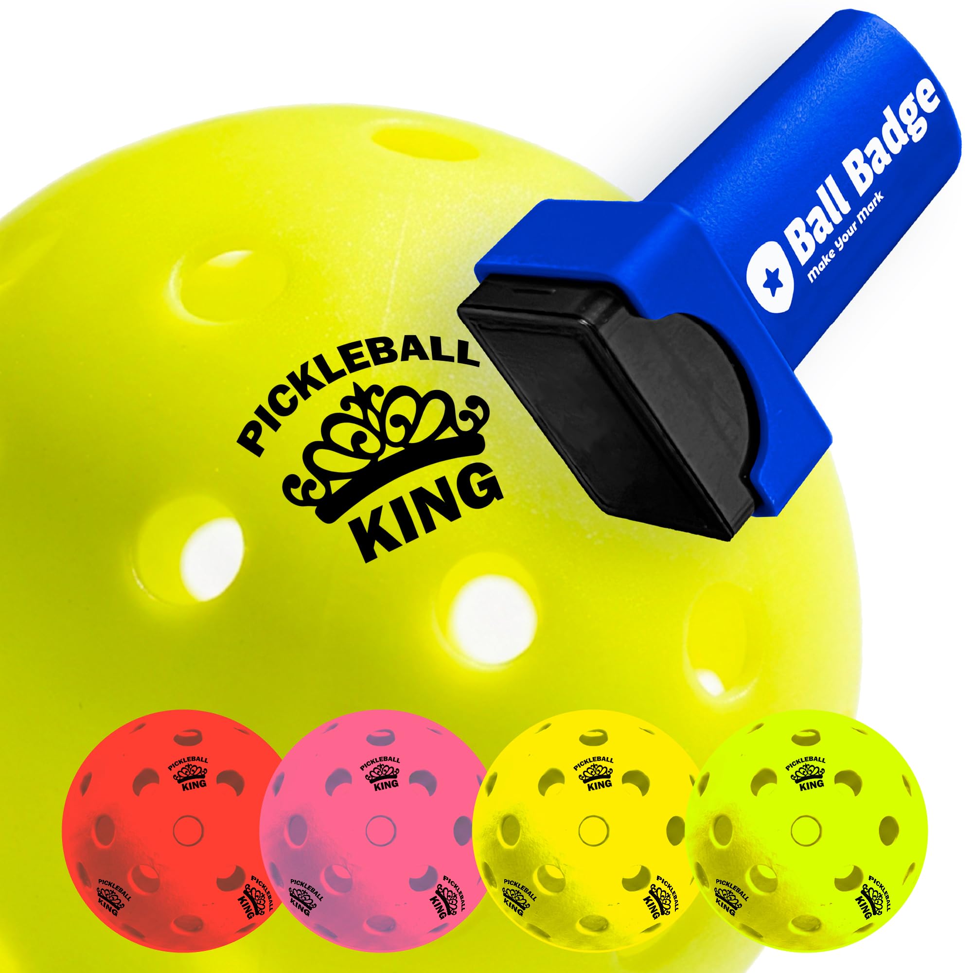 HODL 21 Ball Badge Pickleball Stamp – Pickleball Ball Marker to Mark & Identify Pickleballs, Durable Clean Print for Easy Recognition for Recreational & League Play (Pickleball King)