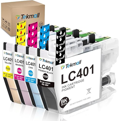 Cartuchos de tinta compatibles LC401 LC401XL LC401 XL para impresora Brother MFC-J1010DW MFC-J1012DW MFC-J1170DW, chip más reciente en noviembre de