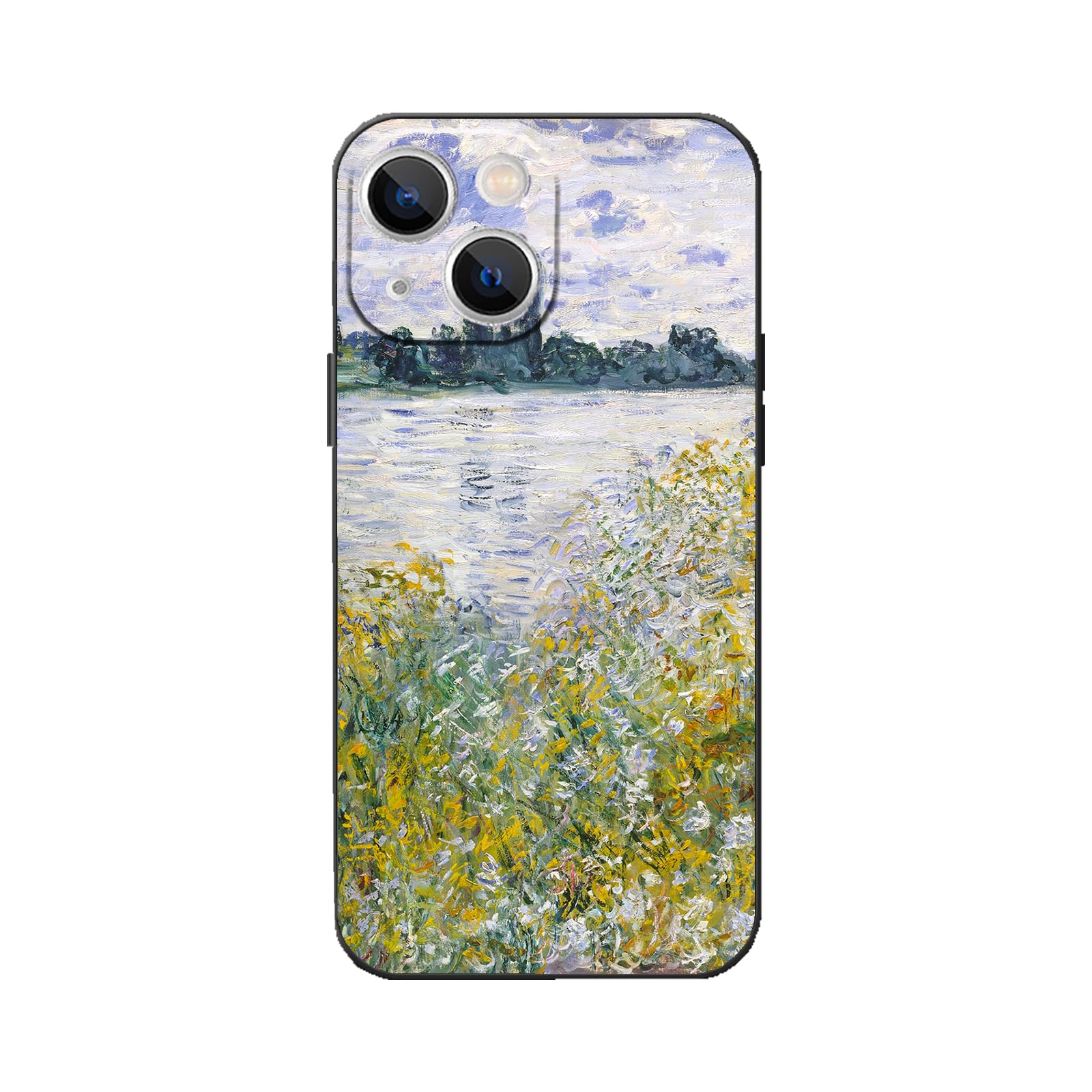 WMCFNG Case for iPhone 14 Plus,Monet Flowers on The Banks of Seine Art Aesthetic Florals Landscape Scenery Phone Case,Slim...