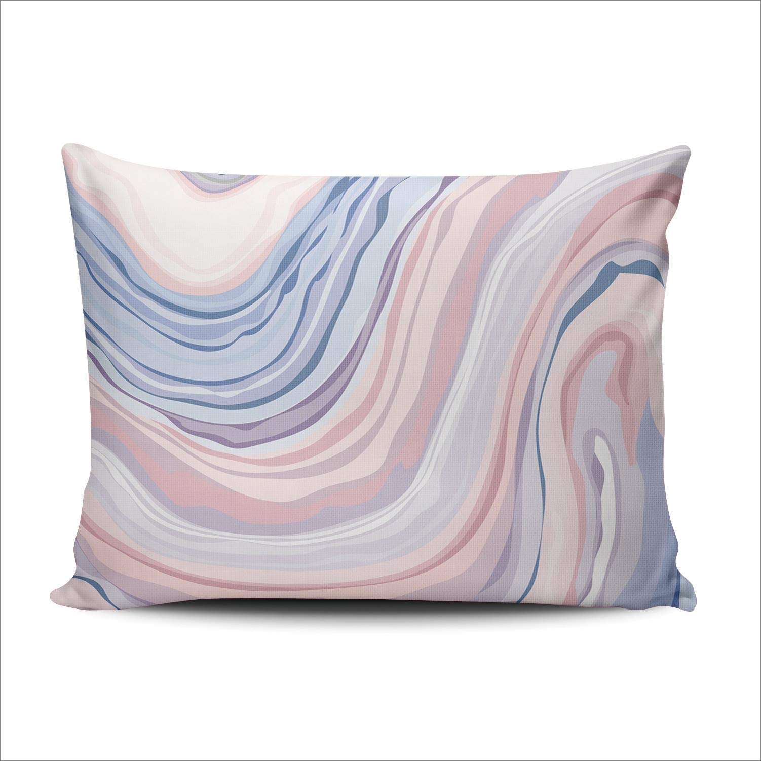 UNFRIY Home Decoration Throw Pillow Covers Marble Abstract Pink and Blue Lumbar Sofa Cushion Cover Pillowcase 12x20 Inch One Sided Printed (1-Pack)