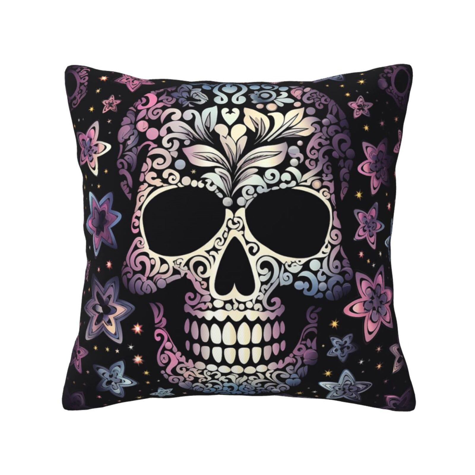 FodPand Cool Skull Throw Pillow Covers 20"X20" Super Soft Cozy Pillows Case Morden Decorative Cushion Cover for Sofa Couch Bed Home Decor