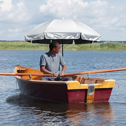 Miniatura 8 de G4Free Paraguas con abrazadera universal UPF 50+ ajustable para exteriores, protección UV, silla de playa para cochecitos, sillas de ruedas, sillas