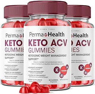 (3 Pack) Perma Health Keto Gummies - Perma Health ACV Keto Gummies Perma Health Keto Gummies with Apple Cider Vinegar Vegan Non GMO Advanced Formula Keto Supplement (180 Gummies)