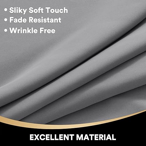 Miniatura 5 de PrinceDeco Cortinas 100% opacas para dormitorio, 54 pulgadas de largo, con aislamiento térmico, bloqueo de luz completa, con forro negro, cortinas