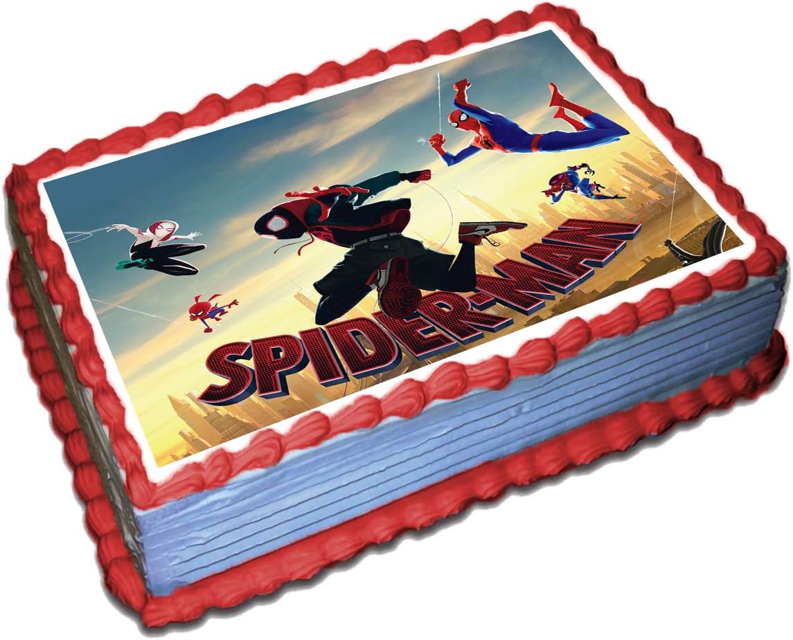 Spiderman Into the Spider Verse Cake Toppers 1/4 8.5 x 11.5 Inches Birthday Cake Topper