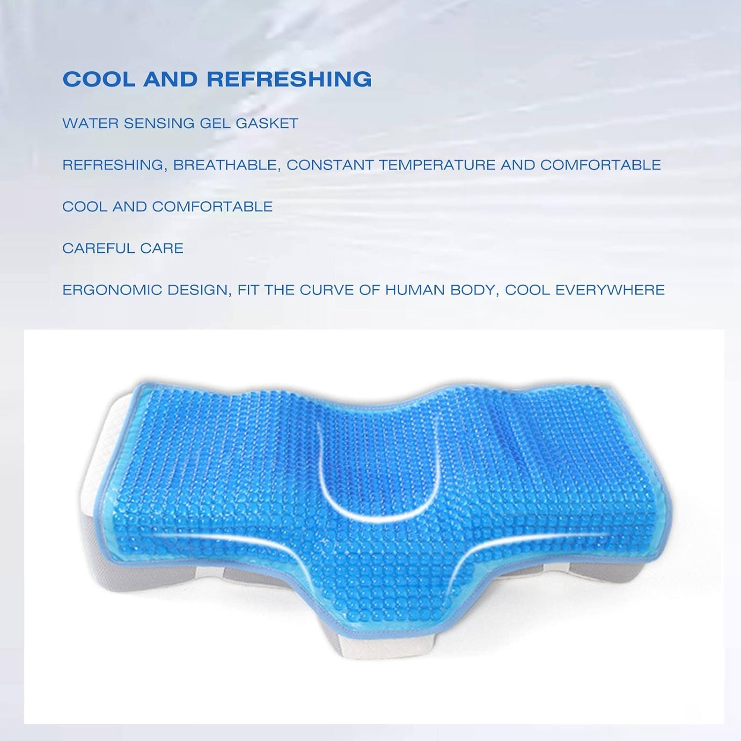 Gel Pillow Mat Cool Feeling Gel Pillow Mat Ergonomic Cooling Bed Pillow for Home Use or Beauty Salon in for Side Back Stomach Sleeper