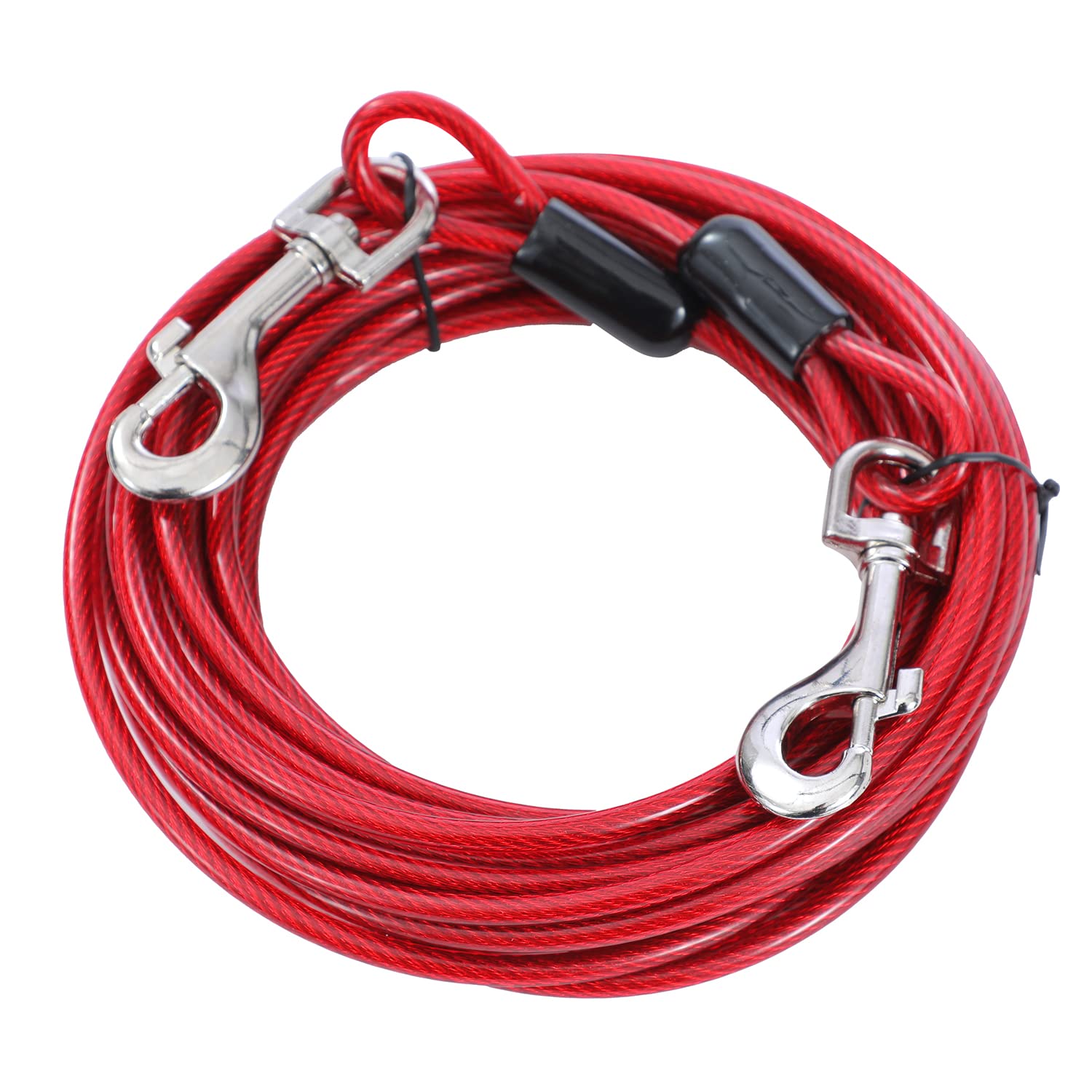 TOPWAY Cavo per Cani 9m Guinzaglio da Cortile per Cani Acciaio Galvanizzato, per Esterni Cortile Campeggio Parco Animali Domestici, Rosso