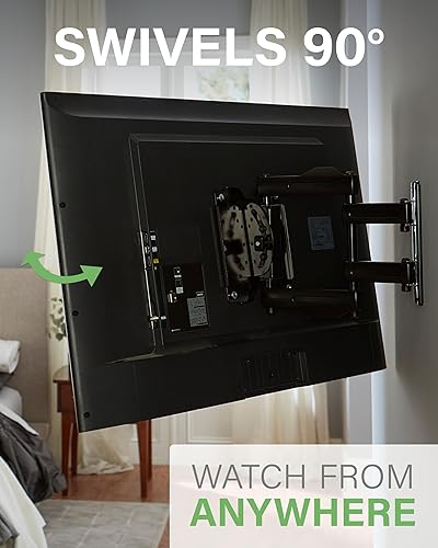 Miniatura 6 de SANUS Soporte de pared para TV de movimiento completo para pantallas de 19 a 40 pulgadas, diseño de un solo perno inclinado, gira y se extiende -