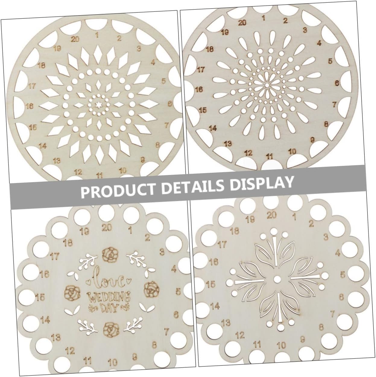 PLAFOPE 6pcs Hollow Thread Organizer Set for Cross Stitch and Embroidery Floss Portable DIY Storage Plates with Rounded Corners for Seamless Thread Management