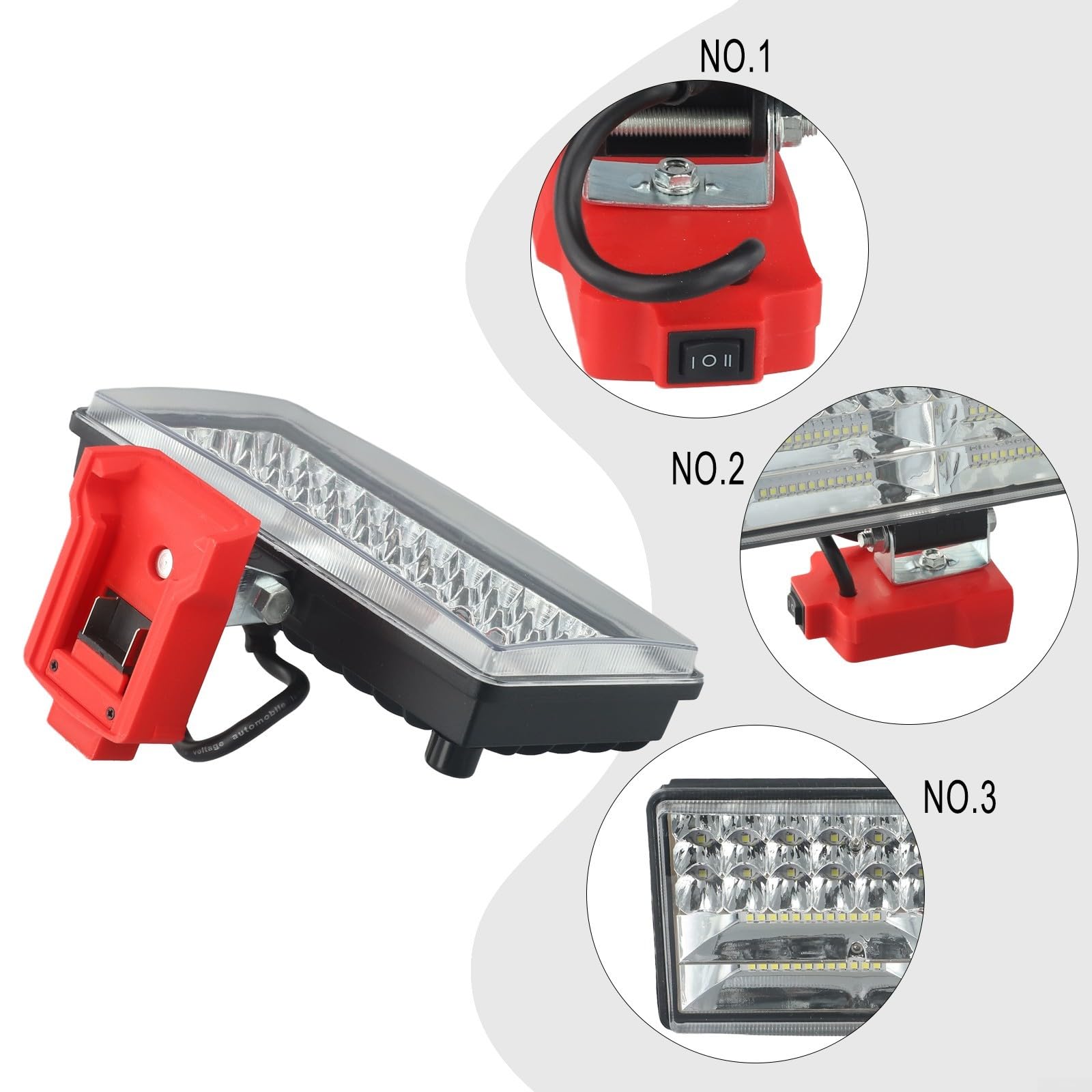 Faretto LED Ricaricabile 18V con per Power Bank USB Faretto LED