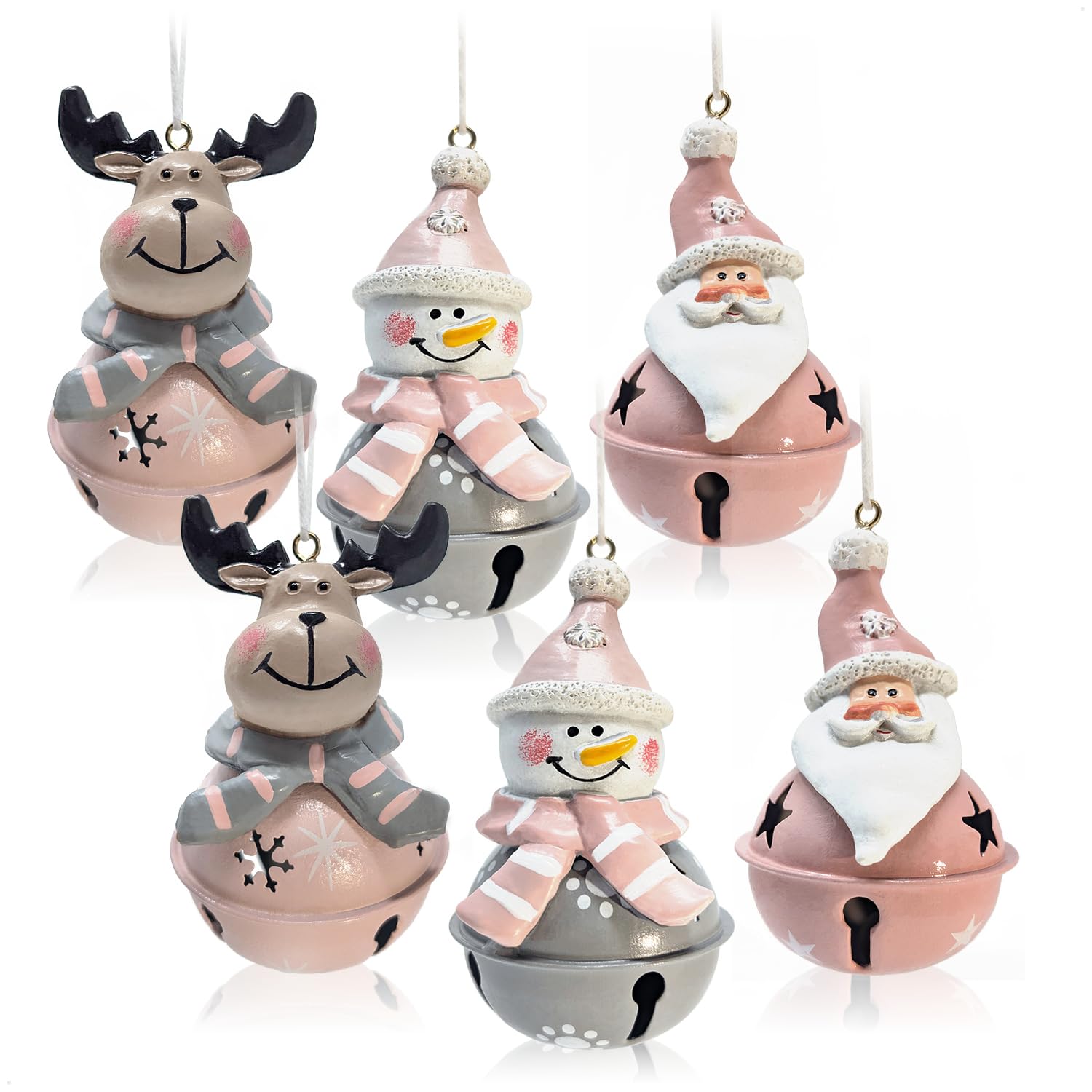 com-four® 9 x 6-teiliges Hängedeko Set aus Polyresin 5 cm, Weihnachtsmannfi